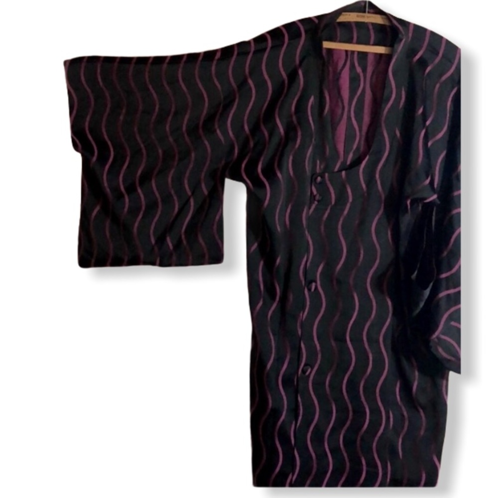 Vintage Japanese Kimono black purple loungewear